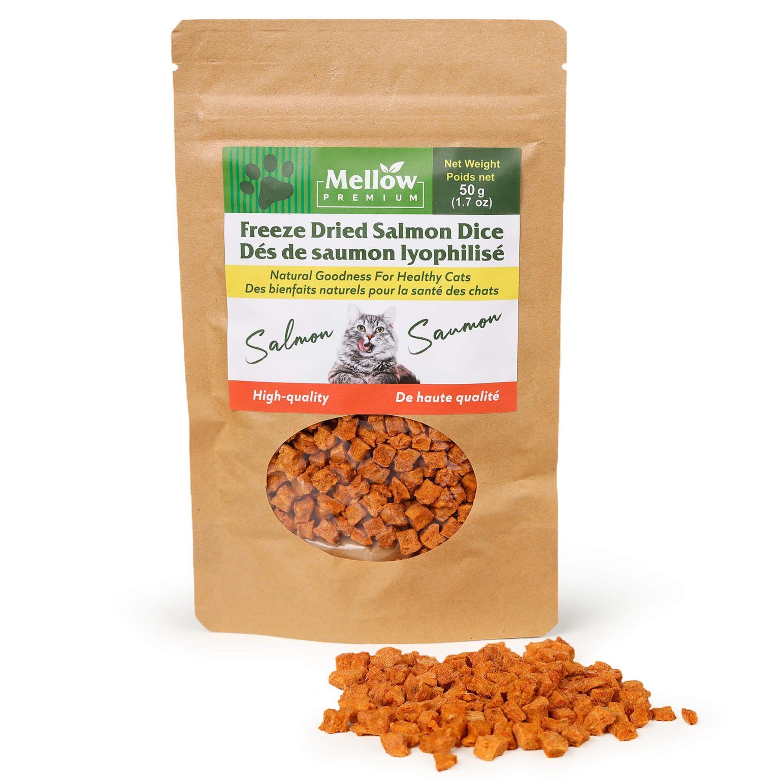 Freeze Dried Salmon Dice - Mellow premium